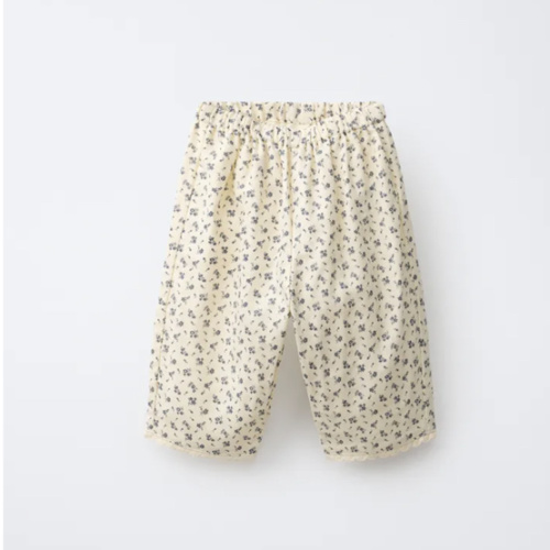 FLORAL BAGGY PANTS - Ecru | ZARA United States