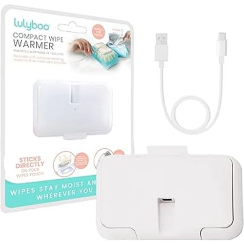 Lulyboo Compact Baby Wipe Warmer with Constant Temperature & Double Layer Cover - Portable USB Diaper Wipe Dispenser for Home, Car & Travel, Keeps Wipes Moist & Warm, Large Capacity, Baby Care Gift
