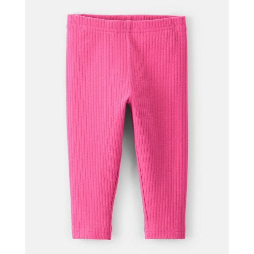 Baby Girl Cotton Solid Stretch Leggings - Pink - Carter's | Carter's