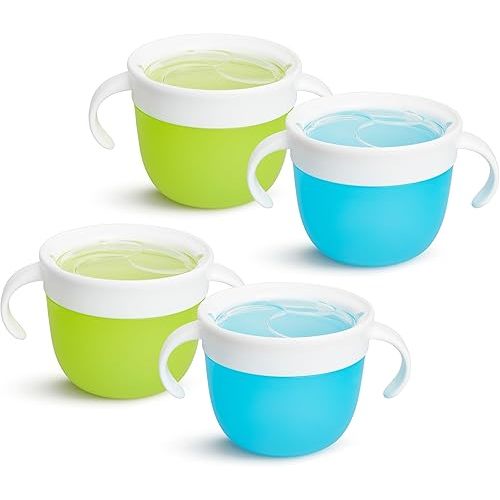 Munchkin® Snack™ Catcher Toddler Snack Cups, 4 Pack, Blue/Green