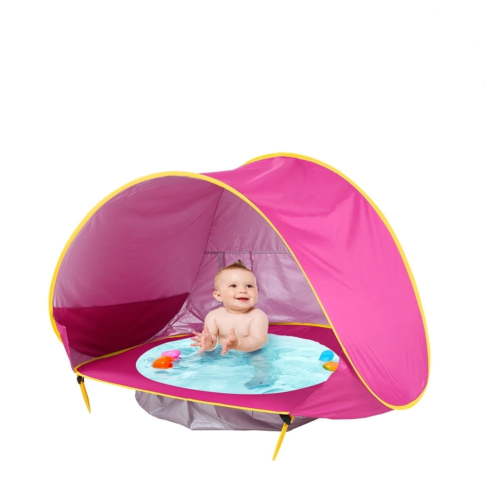 EFINNY UV Protection Baby Beach Tent with Pool, Rose Red