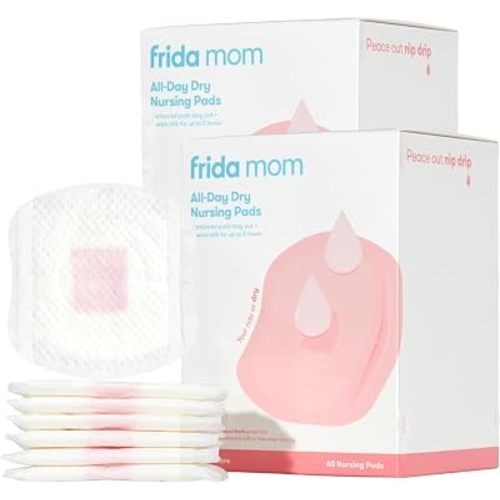 Frida Mom Nursing Pads, Disposable Nursing Pads with Ultra Absorbency, and Soft Texture, Breastfeeding Essentials, 60ct (Pack of 2)