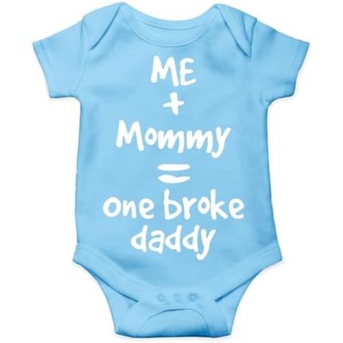 AW Fashions Me + Mommy = One Broke Daddy Baby Bodysuit Cute Newborn Outfit Infant Girl Clothes Boy Romper