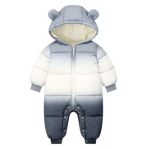 Kogui Snow Suits for Toddler Girls Toddler Snowsuit Cute Baby Bear Suit Winter Coat Warm Hooded Jumpsuit for Boys Girls Size 3 6 Months (Grey,3-6 Months)