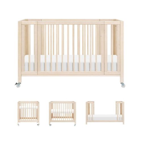 Babyletto Rolli 9-in-1 Convertible All-Stages Crib with Bassinet & Toddler Bed Conversion Kits - Washed Natural