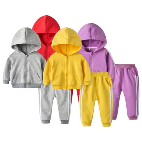 Godderr Kids Toddler Weat Suits for Boys Girls 2 piece，Baby Autumn Winter Tracksuit Jogger Sets Infant Solid Color Hoodie Sweatshirt Top+Pants 2Pcs Set for 6M-5Y