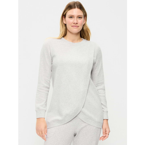 Maternity Fleece Crossover Nursing Tunic Sweatshirt | Old Navy