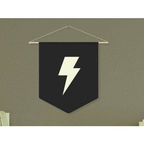 Retro Nursery Lightning Sign Pennant Black and White Nursery Baby Boy Room Decor Toddler Boy Room Decor Boy Nursery Wall Hanging