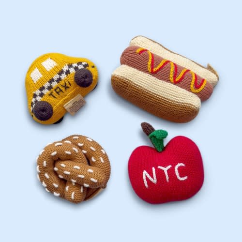New York City Organic Cotton Baby Toy Rattles Gift Set | Estella