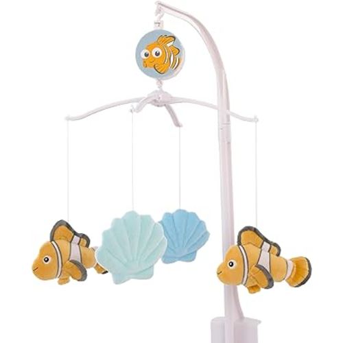 Disney Finding Nemo Cutest Little Catch Light Blue, and Orange Plush Nemo and Seashells Musical Mobile