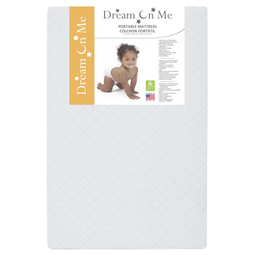 Dream on Me Holly 3” Compact, Non-Toxic, Mini/Portable Waterproof Fiber Crib Mattress with Small Dimensions