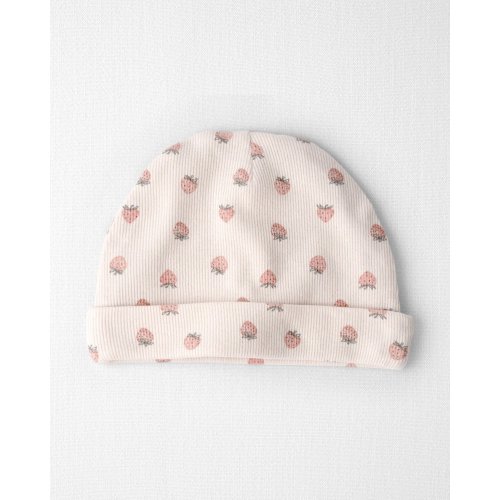 Baby Girl Organic Cotton Rib Cap in Strawberry - Little Planet | Carter's