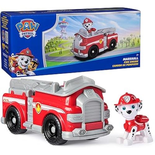 PAW Patrol, Marshall’s Firetruck, Toy Vehicle with Collectible Action Figure, Sustainably Minded Kids Toys for Boys & Girls Ages 3 and Up