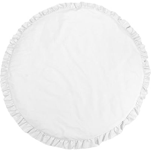 ABREEZE Cotton Mat Soft White Detachable Washable Game Blanket Floor Kids Activity Round Rug Home Room Decor