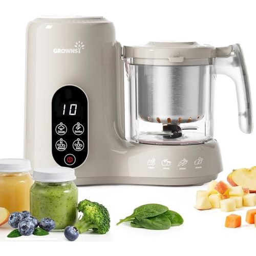 Grownsy Baby Food Maker with Stainless Steel Steam Basket,Steamer & Blender