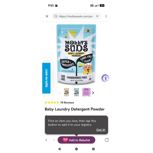 Baby Laundry Detergent Powder Fragrance Free
