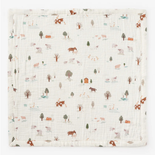 On the Farm Organic Muslin Security Blanket – Elegant Baby