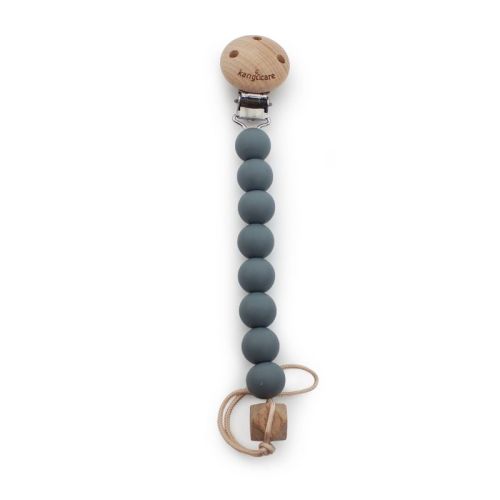 Kanga Care Silicone & Wood Paci Clip :: Graphite Gray