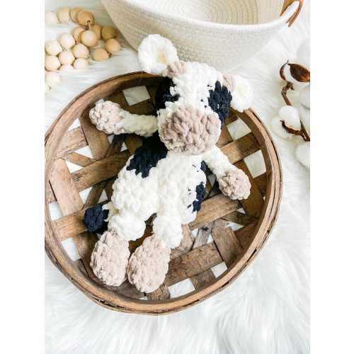 Crochet Cow Baby Lovey Snuggler, Farm Animal Nursery Decor, Baby Lovey Animal, Security Blanket, Western Cow Nursery Decor