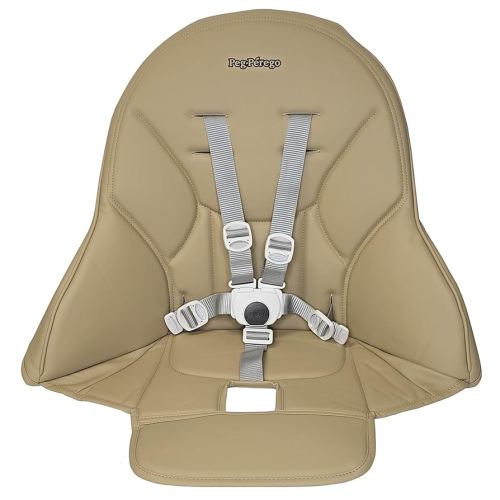 Peg Perego Siesta/Prima Pappa Zero 3 high Chair Replacement Upholstery with seat Belt, Noce (Beige)