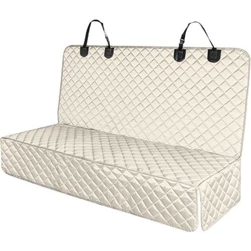PETICON Waterproof Scratchproof Pet Bench Seat Covers for Cars, Trucks, SUVs, Nonslip Durable Back Seat Cover for Dogs, Washable Backseat Protection