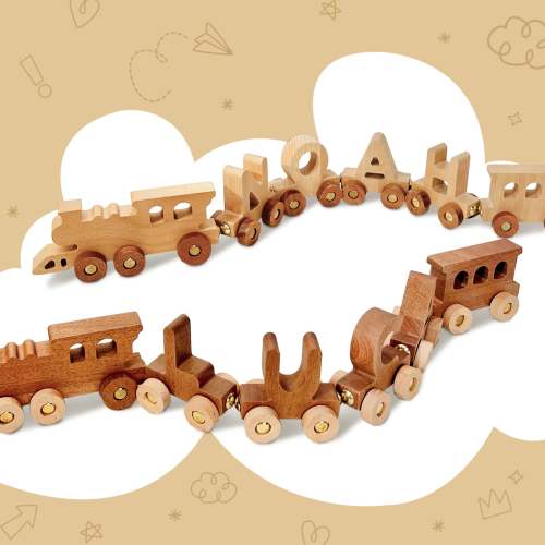 Personalized Wooden Train Set With Name – Woodemon