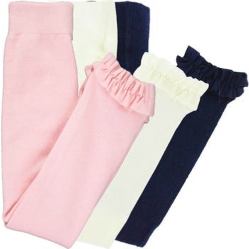 3-Pack Girls Footless Ruffle Tights, 0-6M