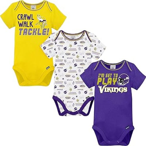 Gerber NFL Unisex Baby Nfl Team 3 Pack Short Sleeve Onesie Bodysuit