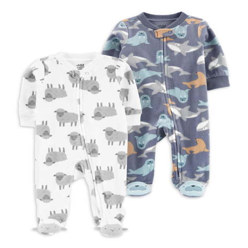 Carter‘s Child of Mine Baby Boys or Girls Sleep N Play Outfit 2-Pack Sizes Preemie-6/9M - Walmart.ca