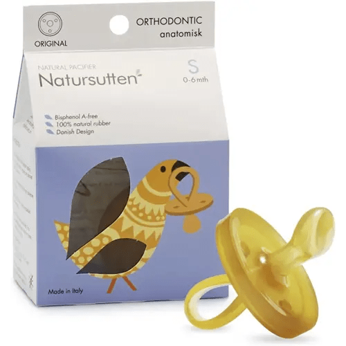 Natursutten Pacifiers 0-6 Months - 1-Pack Original Shield Orthodontic Nipple Natural Rubber Safe & Soft BPA-Free Pacifiers for Breastfeeding Babies - Newborn Pacifiers Made in Italy