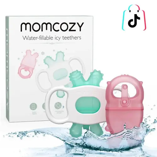 Momcozy Baby Teether, Water Fillable ICY Teether Cold Teether, - TikTok Shop