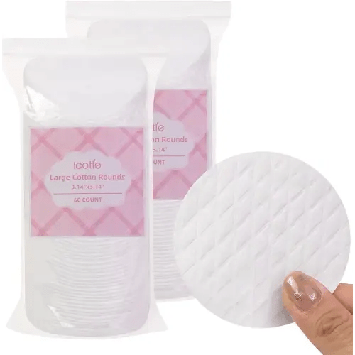 Extra Large Cotton Rounds, Diameter 3.14", 100% Pure Cotton Pads, Soft and Lint-Free, for Removing Makeup, Nail Polish, and Cleansing Face, 120 Count
