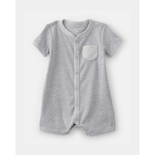 Baby Boy  Short-Sleeve Romper - Grey | Carter's