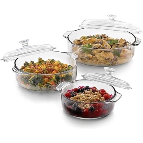 6 Piece Glass Casserole Set