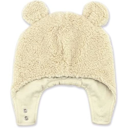 Zutano Unisex Baby, Furry Baby Bear Hat, Oat Furry, 12M