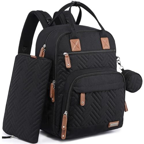 iniuniu Diaper Bag Backpack, 4 in 1 kit Large Unisex Baby Bags for Boys Girls, Waterproof Travel Back Pack with Pouch