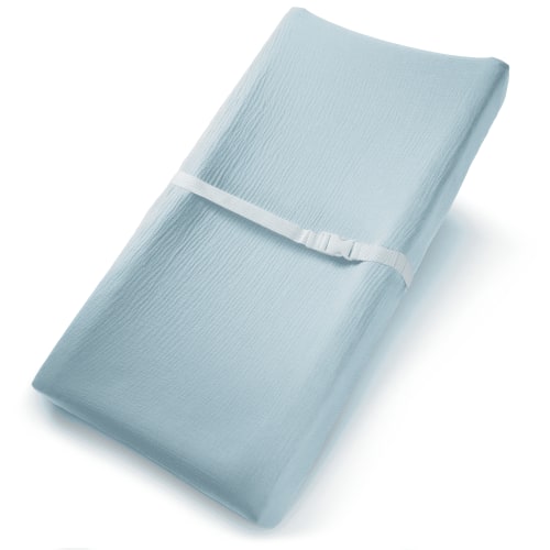 Comfy Cubs Muslin Changing Pad Cover, Soft Diaper Changing Station Covers for Baby (Sky Blue)