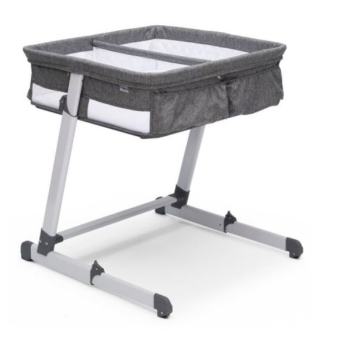 Delta Children Twin City Bedside Bassinet Sleeper, Gray