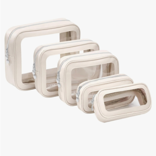 5PCS Diaper Bag Organizer Pouch Set，Clear Organizer Bags,TSA Approved Toiletry Bag,Clear Waterproof Cosmetic Bags with Zipper,Purse Organizer Pouches,Travel Organizer Bags for Woman and Kids