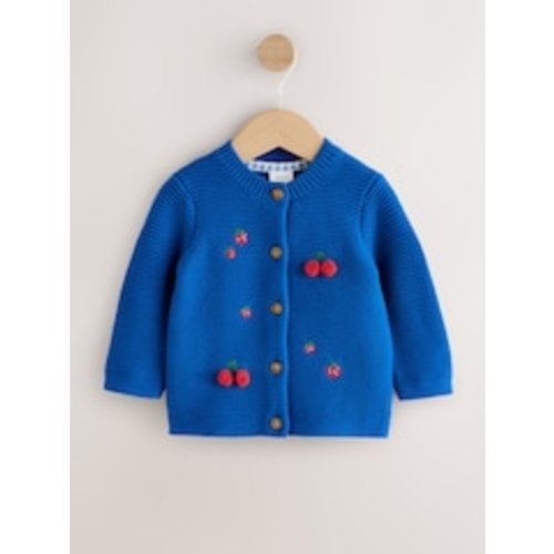 Buy Blue Embroidered Cherry Cardigan (0mths-2yrs) from Next USA