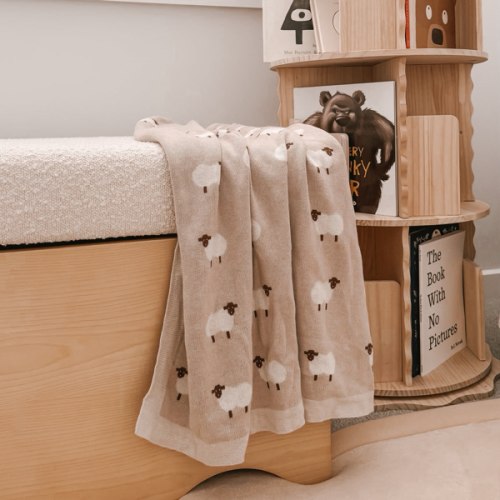 Sheep Knitted Blanket