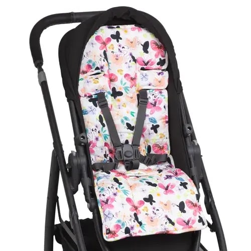 Outlook Cotton Pram Liner Floral Butterfly | Baby Bunting AU