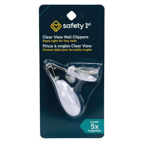 Safety 1st Clear View Baby Nail Clippers, Grey – 5X Magnifying Lens and Easy-Grip Handle, Compact for Diaper Bag Essentials