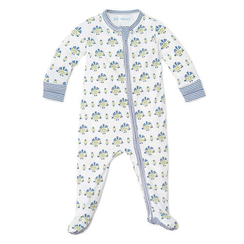 Lyre Flower Block Zip Baby Onesie | Joy Street Kids