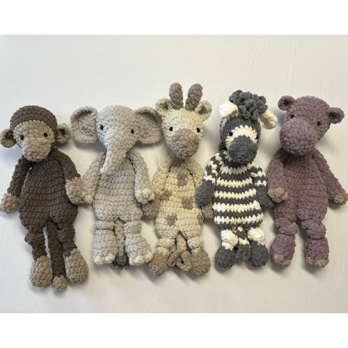 Crochet Baby Snuggler Lovey: Customizable Plush Animal Toy