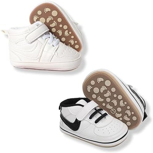 Clowora Unsex Baby Shoes Boys Girls Infant Sneakers Non-Slip Soft Rubber Sole Toddler Crib First Walker Lightweight Shoes