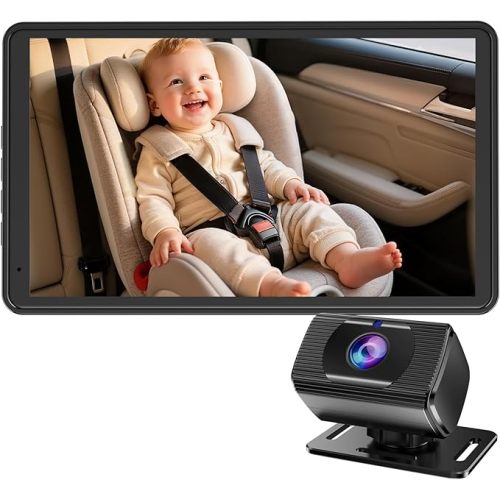 Rohent Baby Car Camera HD 1080P - Rear-Facing Infant Monitor with Night Vision Car Camera for Baby 150° Wide-Angle Lens Anti-Glare Screen Easy Install 360° Adjustable Display