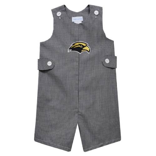 Infant Vive La Fete Black Southern Miss Golden Eagles Gingham Jon Jon Romper