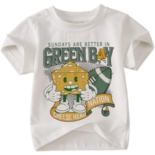 CM C&M WODRO Toddler Baby Boy Girl Football Shirt Cheese Game Day T-Shirt Kids Short Sleeve Football Fans Gift Tee Tops