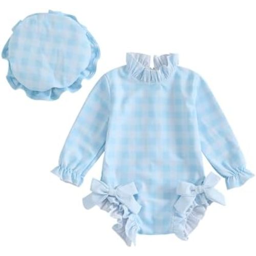 Baby Girl Swimsuit Baby Girls Long Sleeve One Piece Swimsuit Romper Infant Bathing Suit Baby Girl Beach Rash Guard